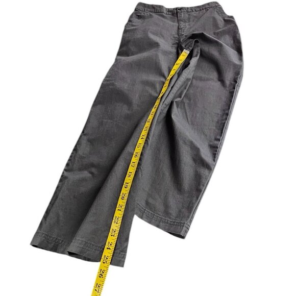 PACT Womens Organic Cotton Wide Leg Chino High Rise Pants, Crop,Grey, Size Small - Picture 6 of 8